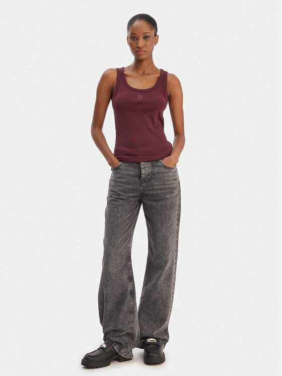 HUGO HUGO Felső Datamia 50514489 Bordó Slim Fit