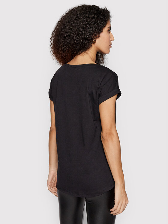Vila Vila T-Shirt Dreamers 14083083 Czarny Boxy Fit