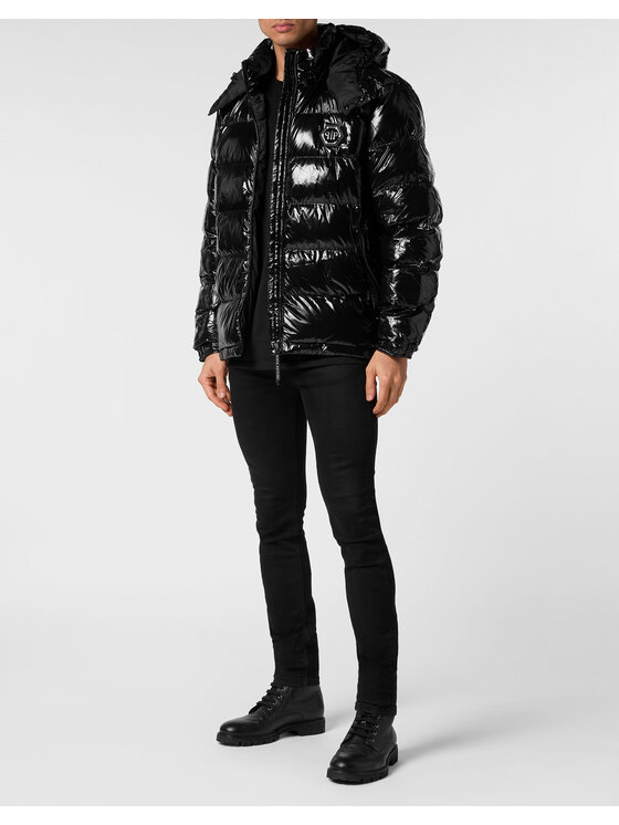 PHILIPP PLEIN PHILIPP PLEIN Vatovaná bunda 43 Černá Regular Fit