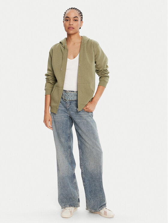 Roxy Roxy Світшот Surf Stoked Zipped Brushed ERJFT05022 Зелений Regular Fit