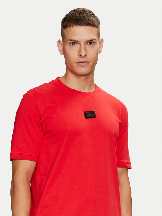 HUGO Hugo T-Shirt Diragolino_Gel 50528171 Czerwony Regular Fit