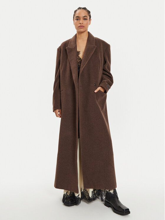 Herskind Herskind Volneni plašč Drew 5381816 Rjava Regular Fit