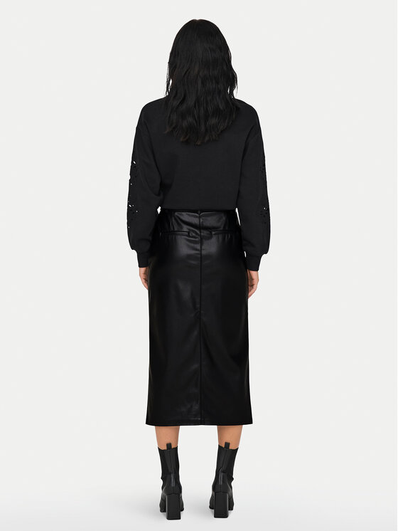 ONLY ONLY Rock aus Kunstleder Heidi 15322539 Schwarz Regular Fit