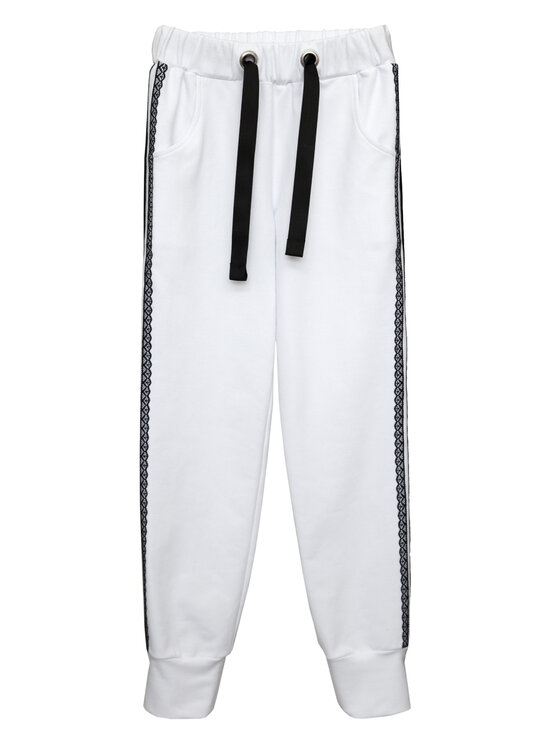 SLY SLY Spodnie dresowe 1S-407A Biały Comfortable Fit