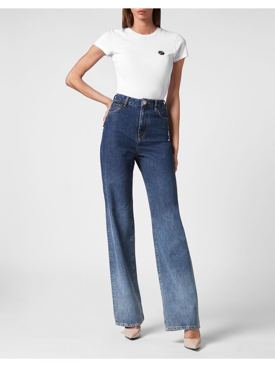 PHILIPP PLEIN PHILIPP PLEIN Jeansy 3475 Niebieski jasny Palazzo Fit