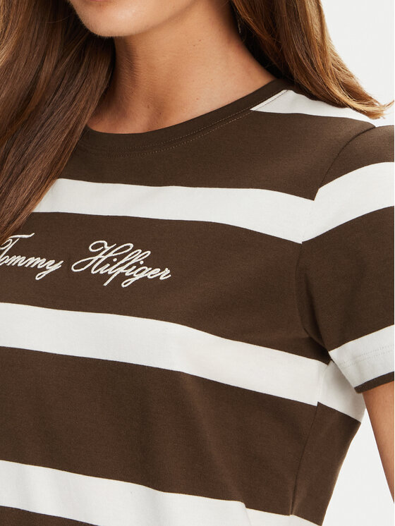 Tommy Hilfiger Tommy Hilfiger Marškinėliai Script WW0WW45746 Ruda Regular Fit