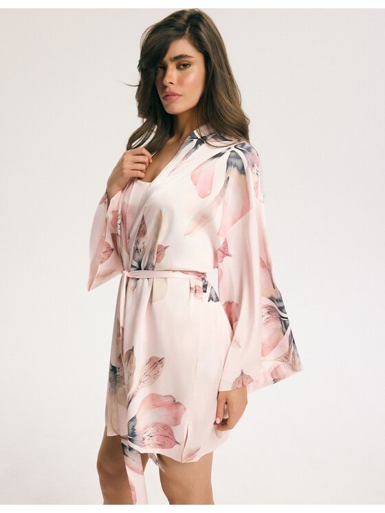 Esotiq Esotiq Szlafrok 44926 Różowy Regular Fit