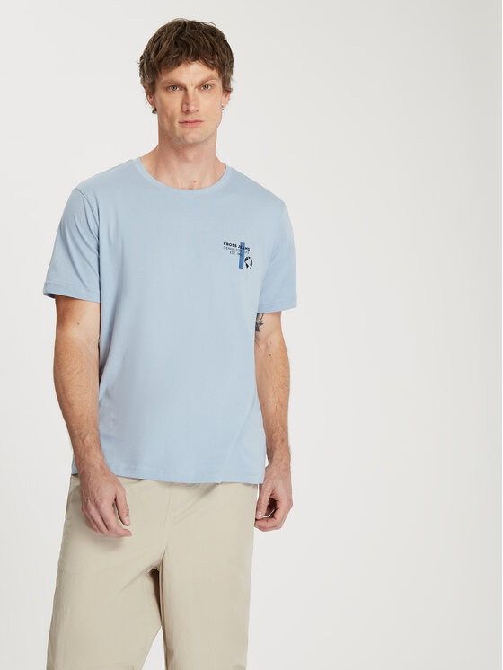 Cross Jeans Cross Jeans T-Shirt 16058-071 Niebieski Regular Fit