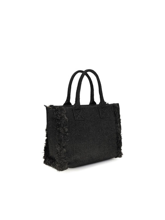 PINKO PINKO Torebka Black Raffia Shoulder Czarny
