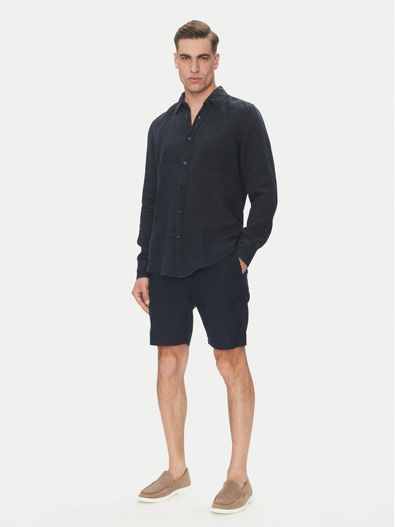 BOSS BOSS Auduma šorti 50536863 Tumši zils Tapered Fit