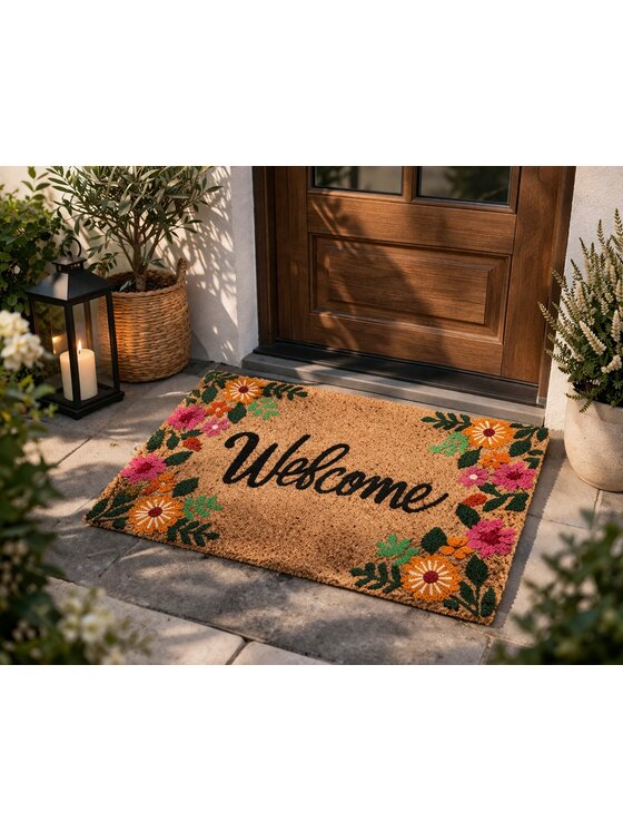 MIAhome MIAhome Wycieraczka wejściowa kokosowa Welcome 45x75 cm Brązowy