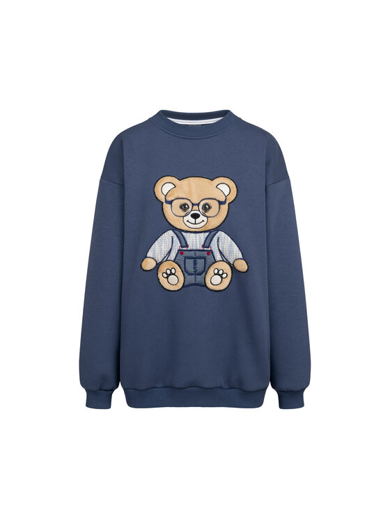 Bejbi Story Bejbi Story Bluza Bluza oversize Andy Teddy dla mamy i taty bez kaptura Granatowy Oversize