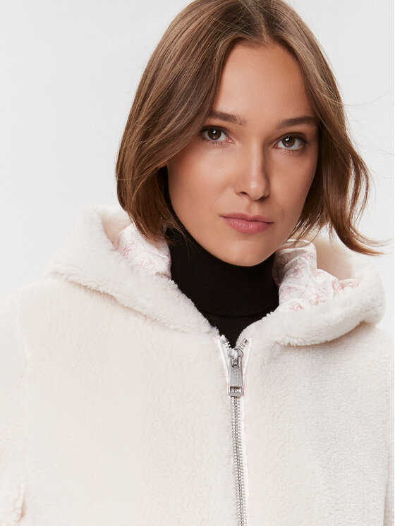 Guess Pelzmantel W3BL65 WF8R2 Écru Regular Fit | Modivo.de