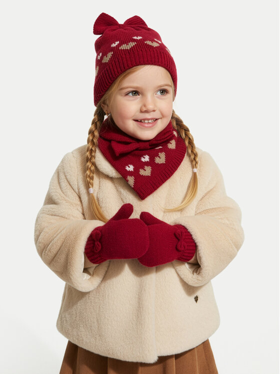 Mayoral Mayoral Σετ σκουφάκι, κασκόλ και γάντια 10.536 Κόκκινο