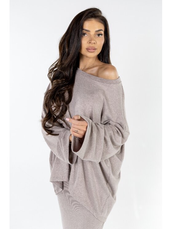 Agatha Studio Agatha Studio Komplet sweter i spódnica ołówkowa A26ZS-KS-K07 Beżowy Slim Fit