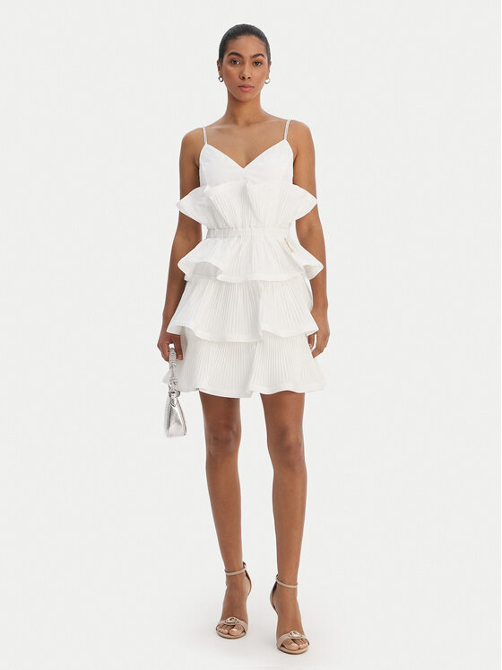 Fracomina Fracomina Coctailkleid FQ26SD1007W83101 Weiß Regular Fit