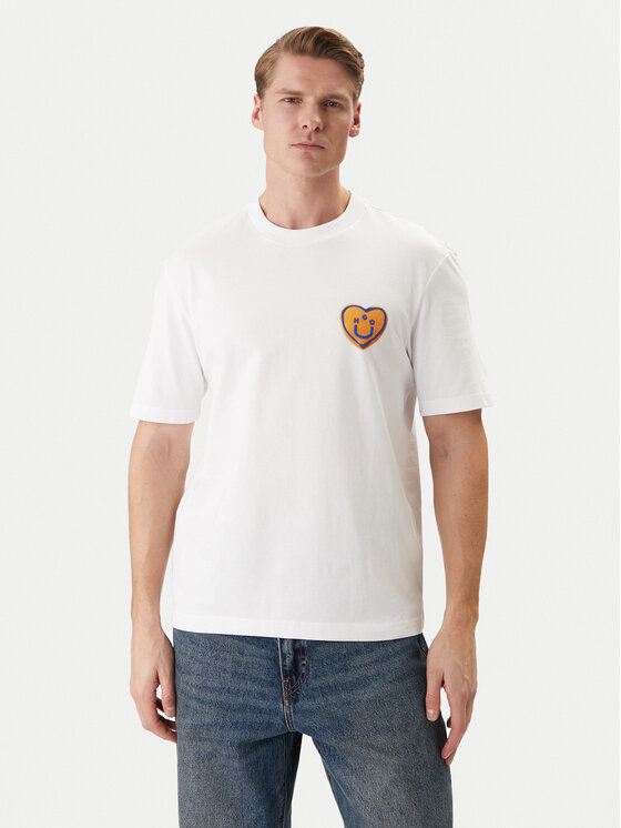 HUGO Tricou Nalentinio 50562727 Alb Regular Fit
