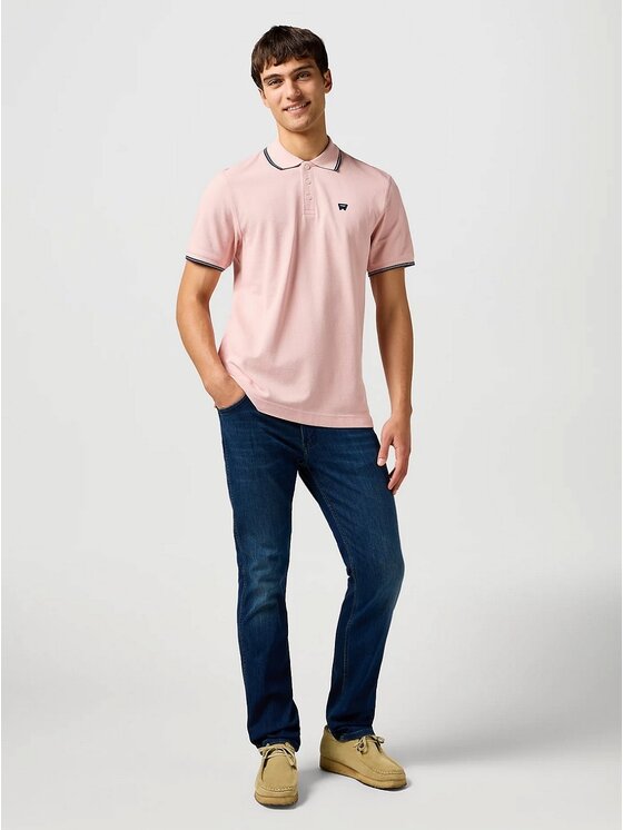 Wrangler Wrangler T-Shirt POLO SHIRT Różowy Regular Fit