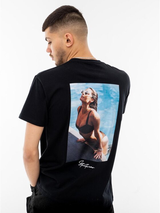 MyStars MyStars T-Shirt Koszulka Z Krótkim Rękawem MyStars Surface Czarna XXL Czarny Regular Fit