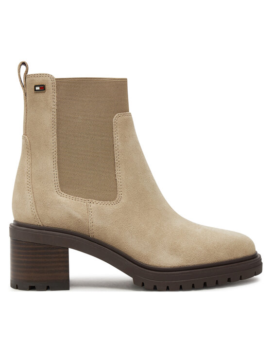 Tommy Hilfiger Tommy Hilfiger Kotníková obuv s elastickým prvkem FW0FW08429 Béžová