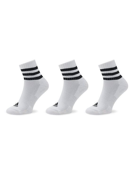 adidas adidas Krátké ponožky 3-Stripes Cushioned Sportswear Mid-Cut Socks 3 Pairs HT3456 Bílá
