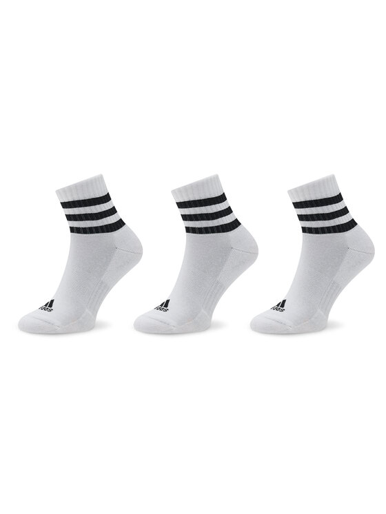 Șosete Medii Unisex adidas 3-Stripes Cushioned Sportswear Mid-Cut Socks 3 Pairs HT3456 Alb