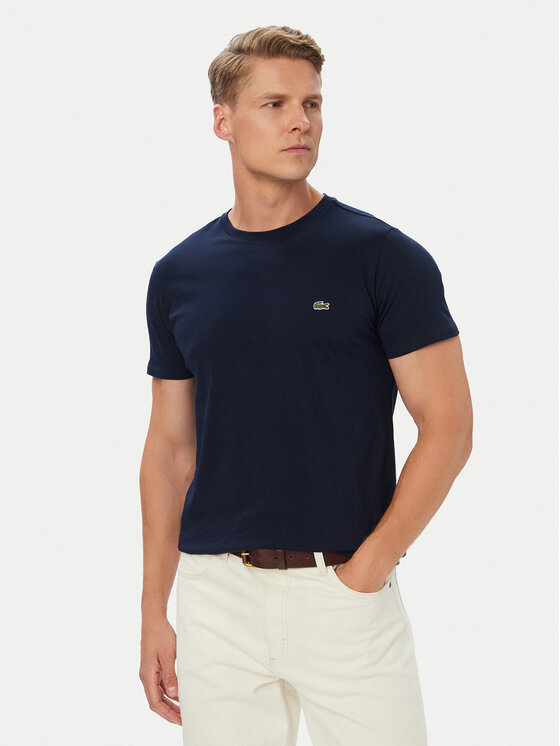 Lacoste T-shirt TH6709 Tamnoplava Regular Fit