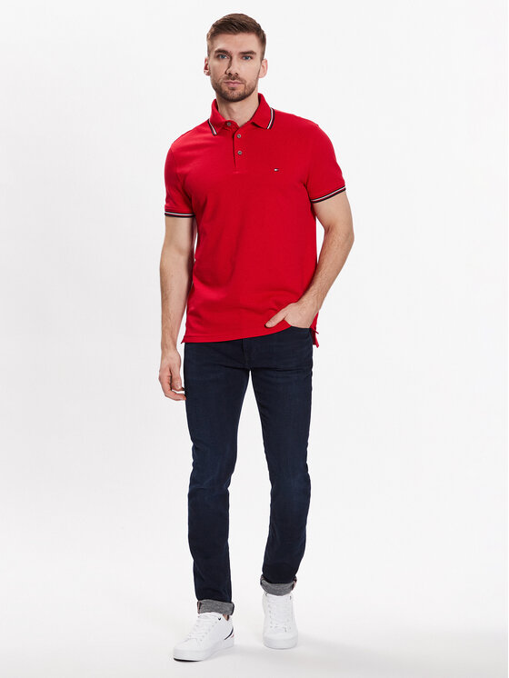 Tommy Hilfiger Tommy Hilfiger Polokošeľa 1985 Rwb Tipped MW0MW30750 Červená Slim Fit