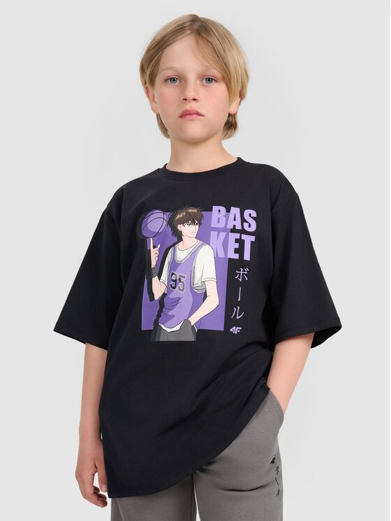 4F 4F T-Shirt 4FJRAW25TTSHM3062-20S Μαύρο Oversize