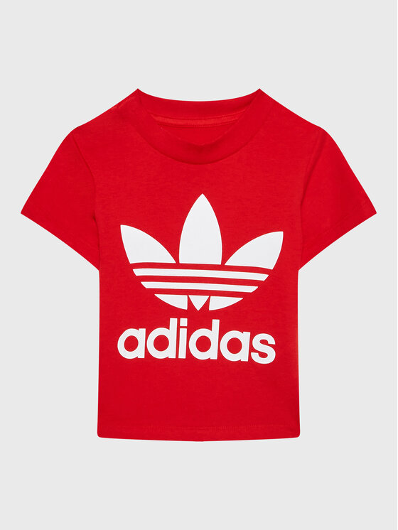 adidas T-Shirt - Kinderkleidung, Größe 3_4Y Rot Trefoil T-Shirt IC6110