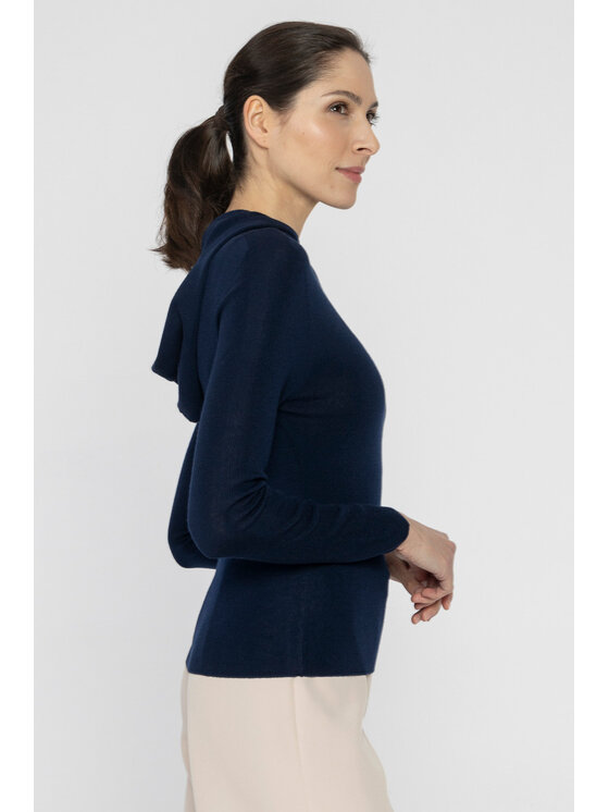 Deni Cler Milano Deni Cler Milano Bluza T-DC-W407-D2-90-58-1 Granatowy Regular Fit