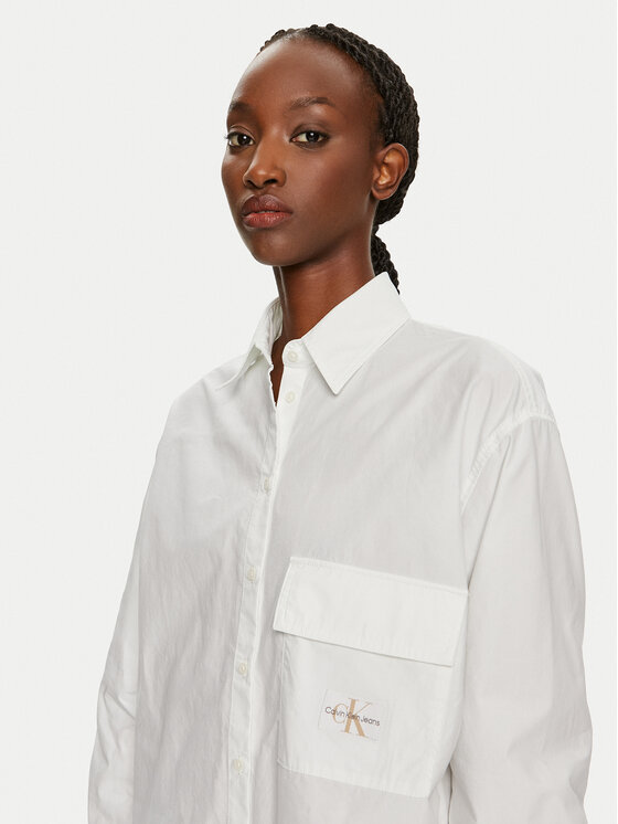 Calvin Klein Jeans Calvin Klein Jeans Marškiniai Utility J20J223867 Balta Oversize