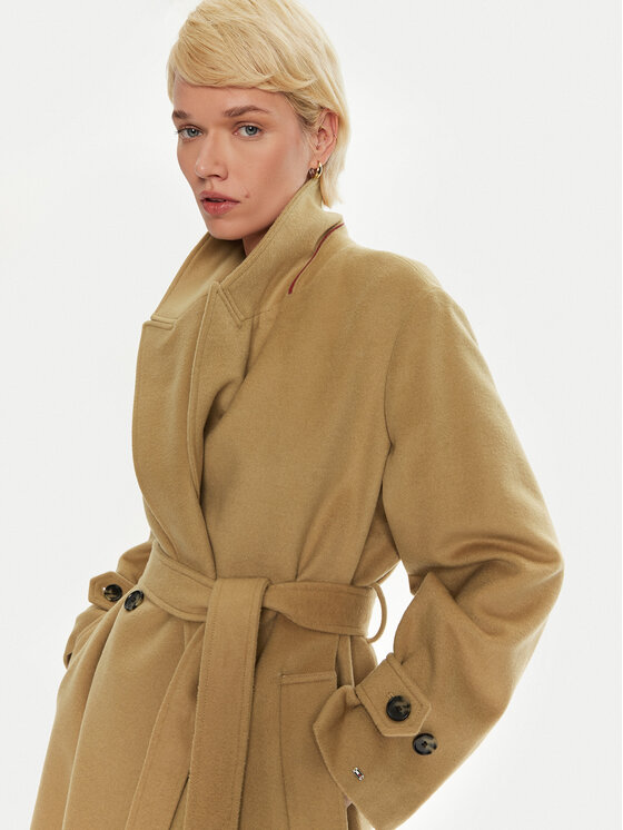 Tommy Hilfiger Tommy Hilfiger Вовняне пальто WW0WW43602 Бежевий Regular Fit