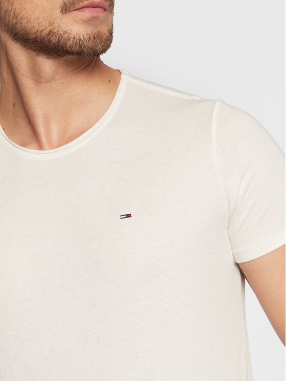 Tommy Jeans Tommy Jeans T-krekls Jaspe DM0DM09586 Balts Slim Fit