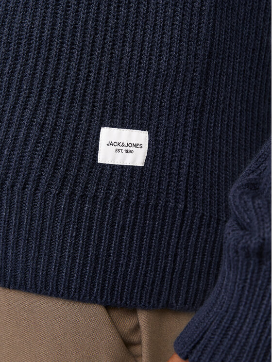 Jack & Jones Jack & Jones Sweter Pannel 12258471 Granatowy Regular Fit