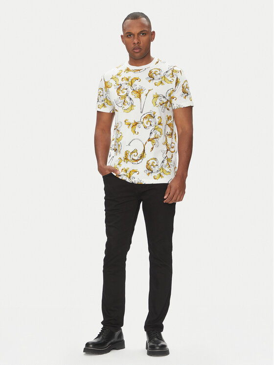 Versace Jeans Couture Versace Jeans Couture Tričko 78GAH6S0 Biela Regular Fit