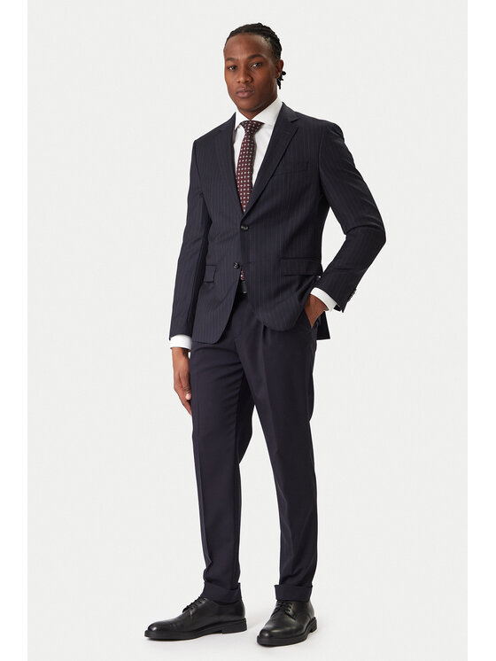 BOSS BOSS Pantaloni din material C-Perin-DPL 50545822 Bleumarin Tapered Fit