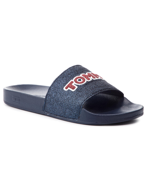 tommy hilfiger glitter sliders