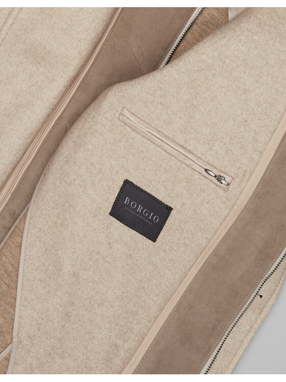 Borgio Borgio Płaszcz przejściowy albareto_bz Beżowy Slim Fit