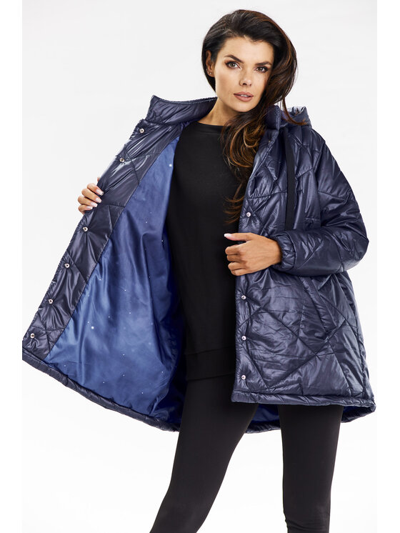 Awama Awama Dámská bunda A687 Tmavomodrá Basic Fit
