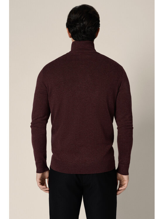 Lancerto Lancerto Sweter Lucan SW073225000077 Bordowy Regular Fit