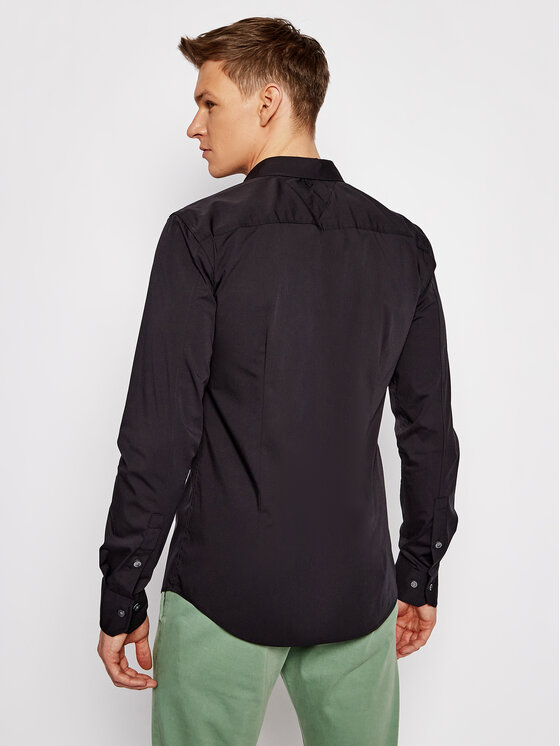 Tommy Jeans Tommy Jeans Marškiniai DM0DM04405 Juoda Slim Fit