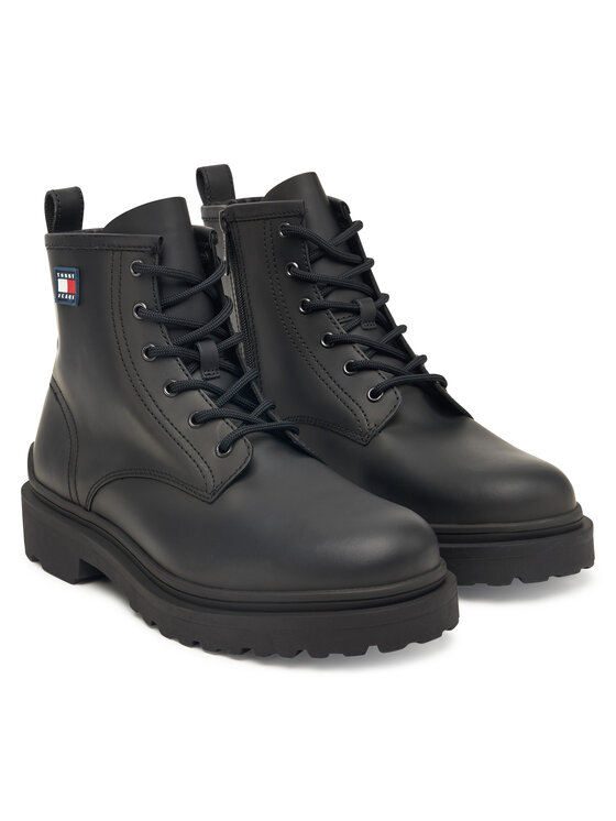Tommy Jeans Tommy Jeans Šnurovacia obuv Tjm Lace Up Rubberized EM0EM01628 Čierna