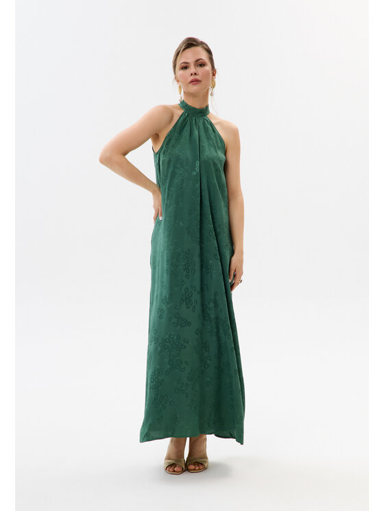 Mirons Mirons Sukienka wieczorowa Print Zielony ciemny Feminine Fit