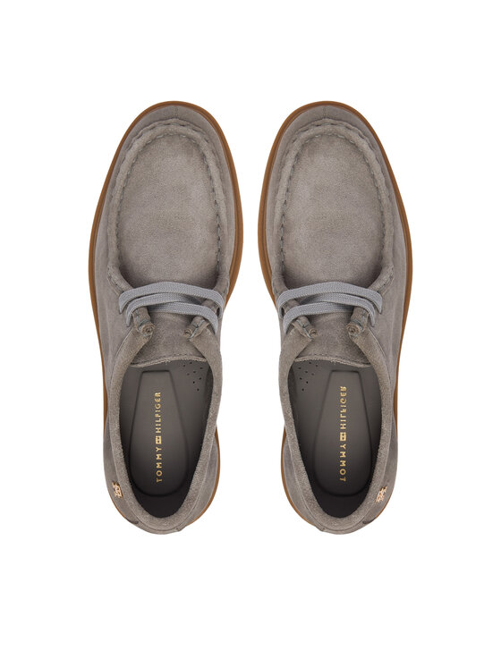 Tommy Hilfiger Tommy Hilfiger Pantofi Lightweight Suede Apron Toe FW0FW09262 Gri