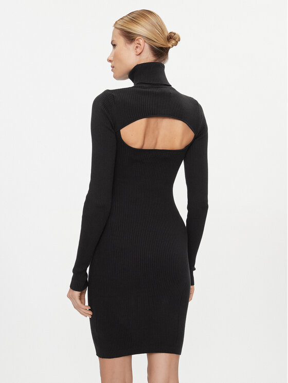 Calvin Klein Jeans Calvin Klein Jeans Sukienka dzianinowa 2 In 1 Tight Ls Sweater Dress J20J222515 Czarny Slim Fit