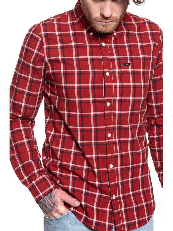 Lee Lee Camicia BUTTON DOWN Rosso Regular Fit