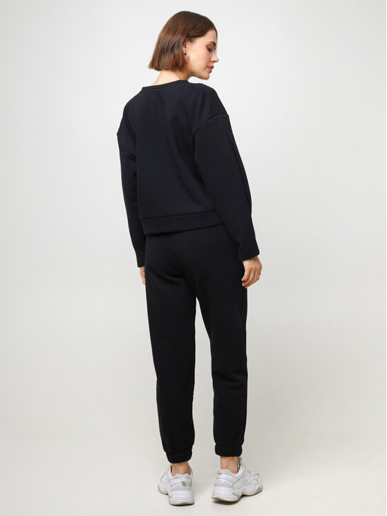 White Rvbbit White Rvbbit Bluza krótka "serce" Czarny Regular Fit