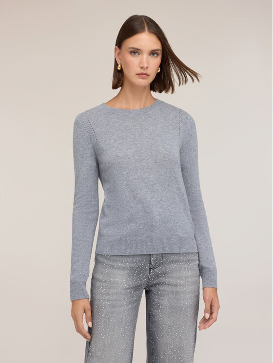 Motivi Motivi Sweter M389W004099N013 Szary Regular Fit