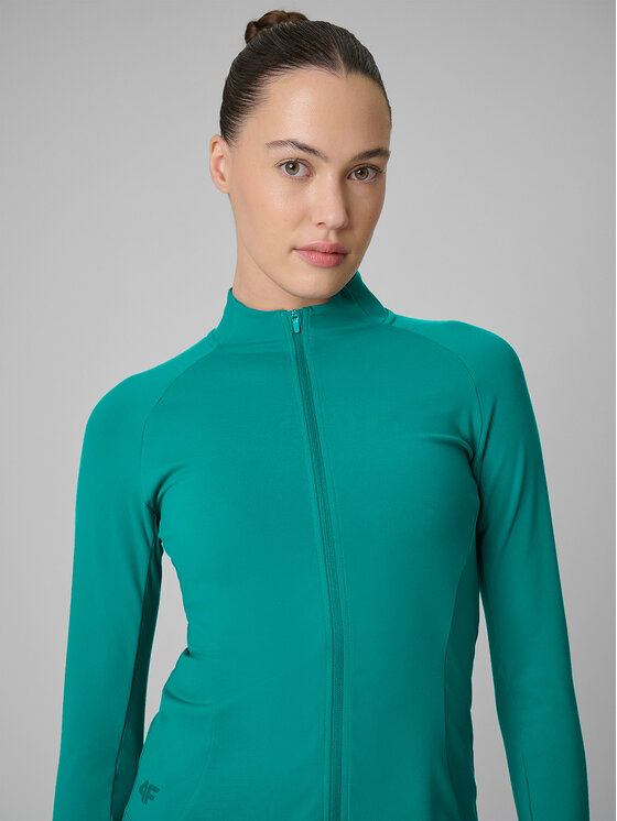 4F 4F Bluza techniczna BASIC+ Turkusowy Slim Fit